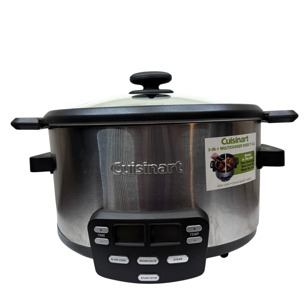 Cuisinart 3-in-1 Multicooker Slow Cooker Brown/Sauté Steamer Digital Display